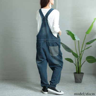 イベントセール】 大きいサイズ レディース デニムサロペットパンツ