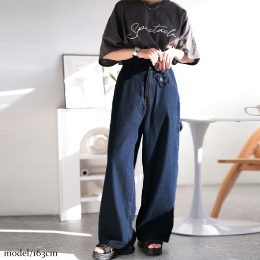 ワイドパンツ レディース M/L ボトムス ズボン ロング 膝下 チェック柄 大きいサイズ ゆったり 冬 ◆zootie（ズーティー）：ツイード  ワイドパンツ | イーザッカマニアストアーズ