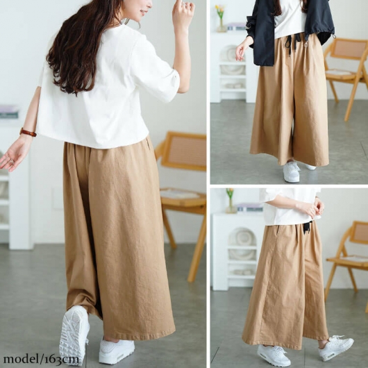 大きいサイズ レディース タックワイドスカーチョ jp538｜大きい
