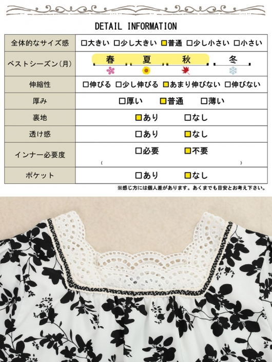 7名さま　B4サイズ　3/9まで 大きいサイズ レディース レース切り替え花柄チュニック jp539