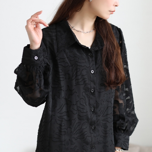 未使用に近い　XL　レオナール　花柄　牡丹　大判柄　ロングシャツ　羽織 LEONARD レオナール 花柄チュニックシャツ ロングシャツ