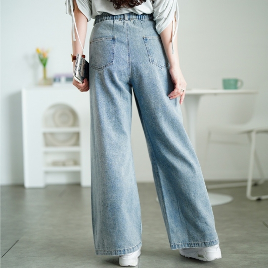【THEAIRTOWN】ライン配色 ワイド デニム パンツ◆ ワンフォークロージング 1111clothing ◇バルーンカーゴ ライン