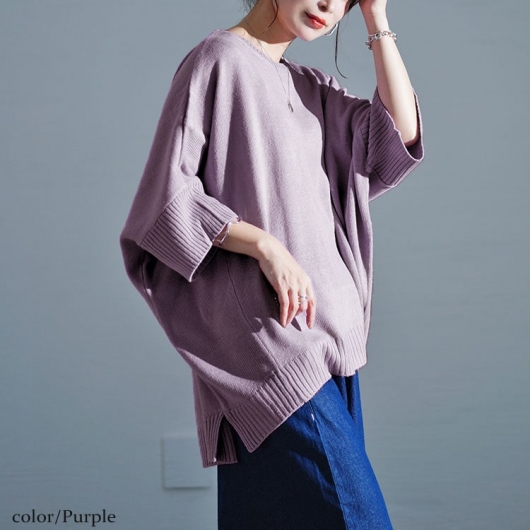 大きいサイズ レディース キモノスリーブニット kt-43005
