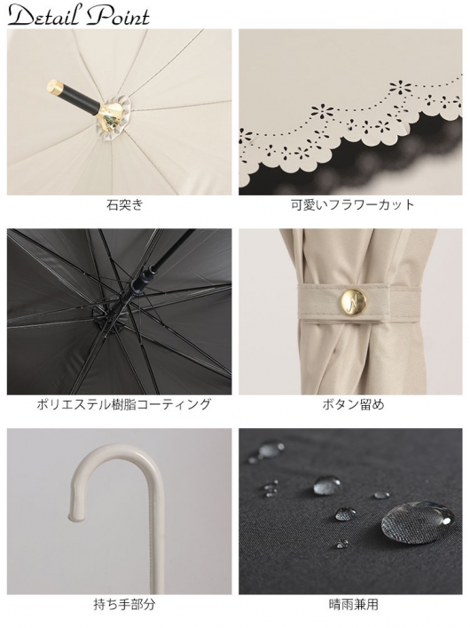 大きいサイズ レディース UV99％カットスイートフラワー58cm晴雨