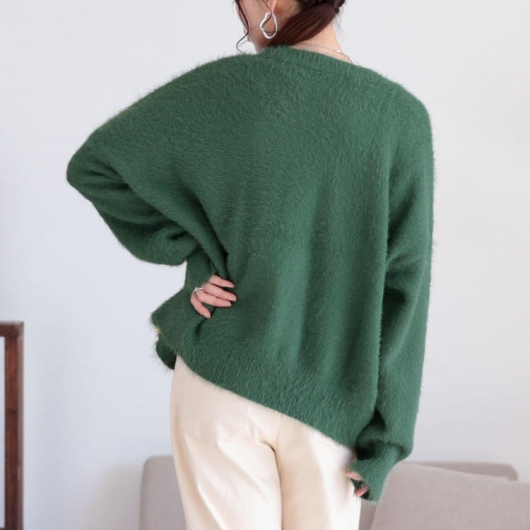 イベントセール】 大きいサイズ レディース シャギーニットクロップド