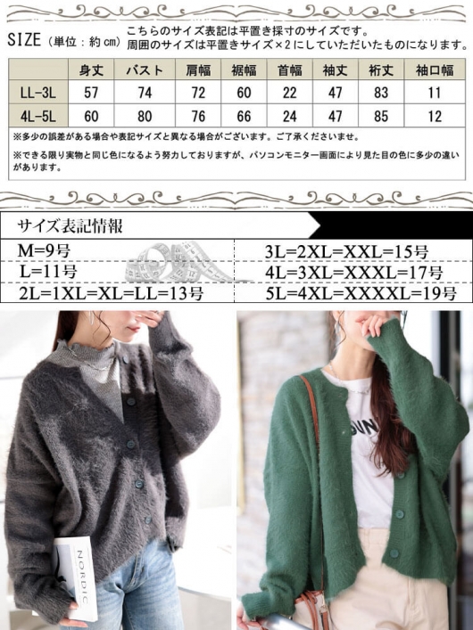 セール対象商品】 大きいサイズ レディース シャギーニットクロップド