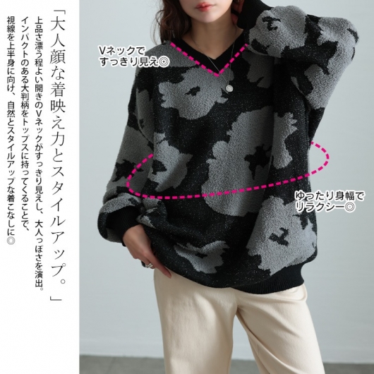 BALMAIN ヒョウ柄 Vネック 長袖ニット BALMAIN ヒョウ柄 Vネック 長袖ニット BALMAIN ヒョウ柄 Vネック 長袖