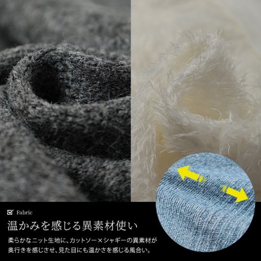 大きいサイズ レディース Vネッククロップドニット＆フリンジペプラム