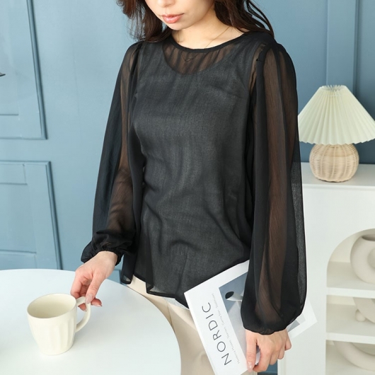 ボリュームスリーブドッキングTシャツ｜WOMEN｜250HSG90-363E