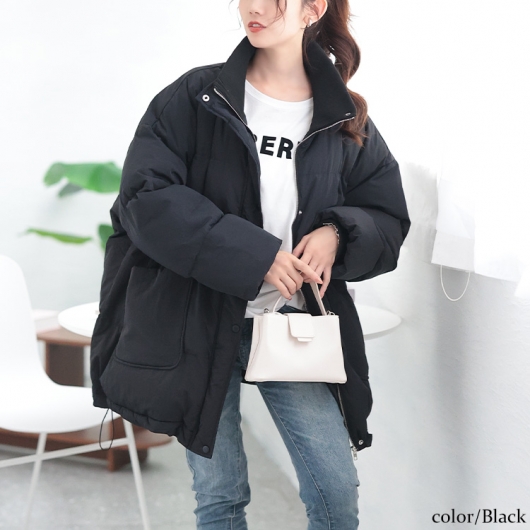 大きいサイズ レディース スタンドリブ中綿モンスタージャケット maru 大きいサイズ レディース スタンドリブ中綿モンスタージャケット maru