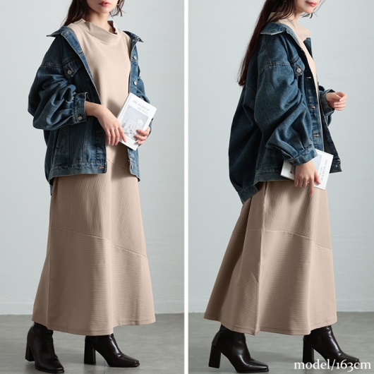 ぎこです♡archivio新品未使用品サイズ40ネイビーワンピ♡ 365日大人の味方シフォン重なるレイヤードワンピース『ネイビー