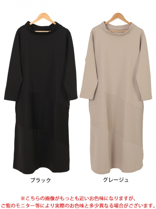 大きいサイズ レディース クレイジー切り替えミニハイネック