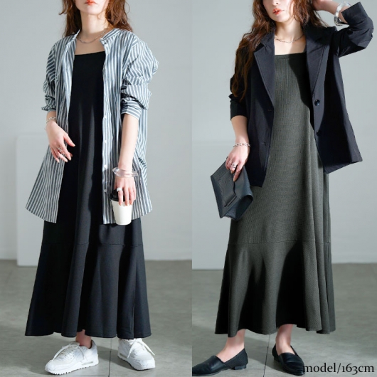 大きいサイズ レディース ワッフルマーメイドジャンパースカート maru