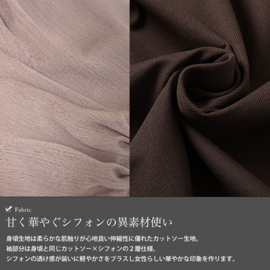 大きいサイズ レディース シフォンバルーンスリーブプルオーバー
