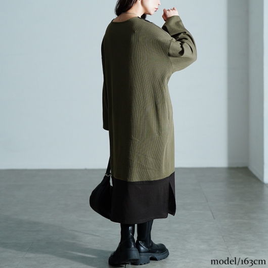 美品 ビアズリー マルワンピース カーキ 切替 廃盤色 2022SS