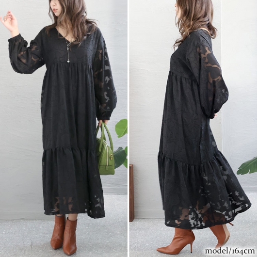 新春初売セール】 大きいサイズ レディース シフォンジャガード