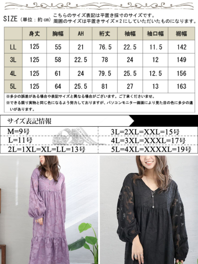大きいサイズ レディース シフォンジャガードティアード
