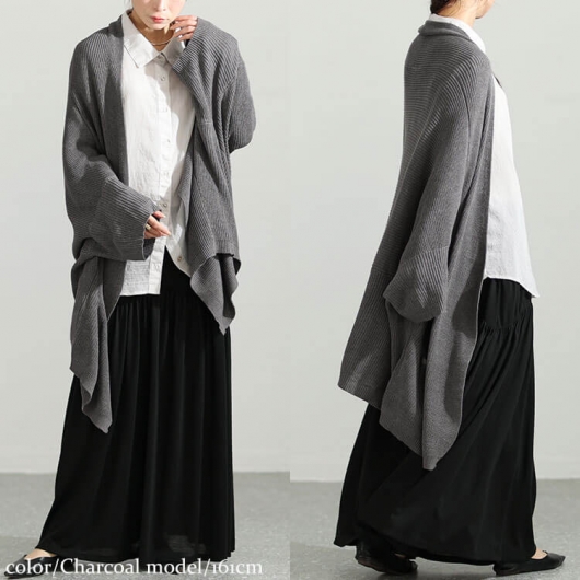 たろまる 12/14 M カーディガン 大きいサイズ レディース 上下2wayドルマンニットカーディガン maru