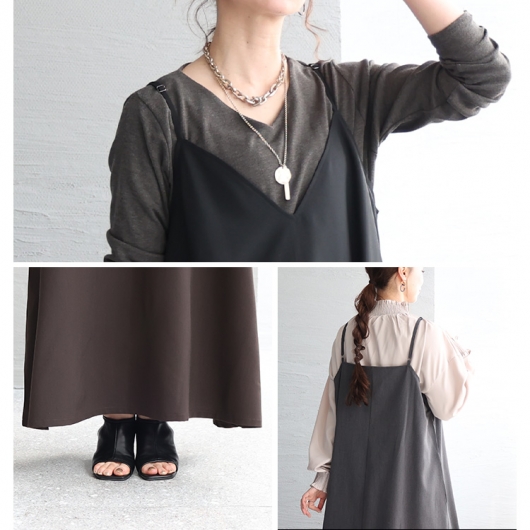 大きいサイズ レディース フレアマキシ丈キャミワンピース maru-6661