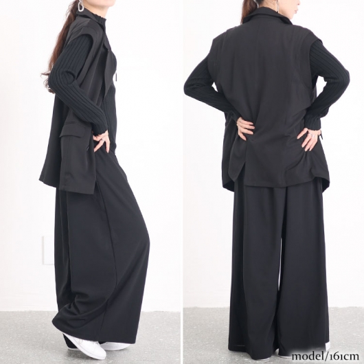 20-60代からのファッション通販  大きいサイズ レディース ストレッチアムンゼンワイドパンツ パンツ