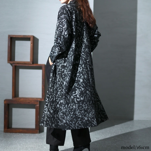 はおイタリア製 大きいサイズ ジャガード総柄 ロングコート &ニットカーデ f178-1.jpg