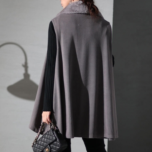 セール対象商品】 大きいサイズ レディース ファー使いジレ maru-6716