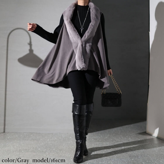 セール対象商品】 大きいサイズ レディース ファー使いジレ maru-6716