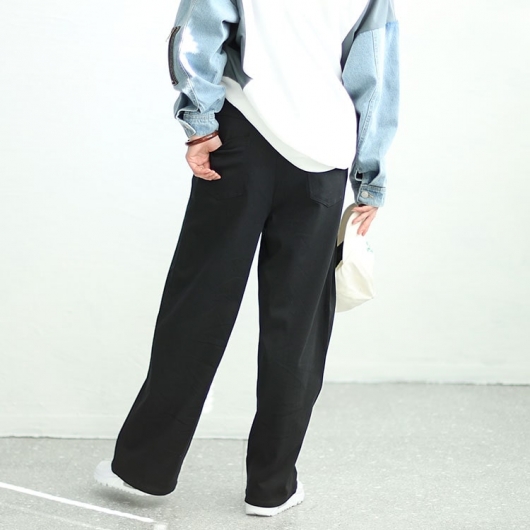 大きいサイズ レディース ストレッチツイルワイドパンツ maru-6734