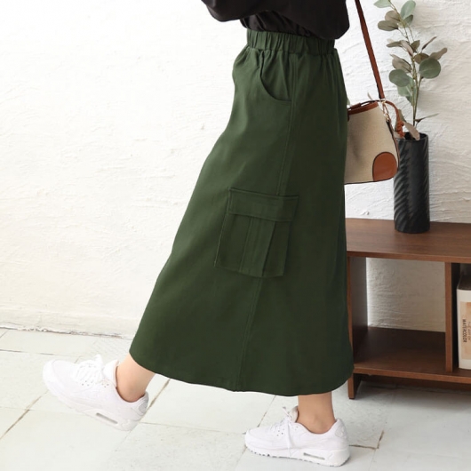 大きいサイズ レディース ストレッチツイルカーゴスカート maru 大きいサイズ レディース ストレッチツイルカーゴスカート maru