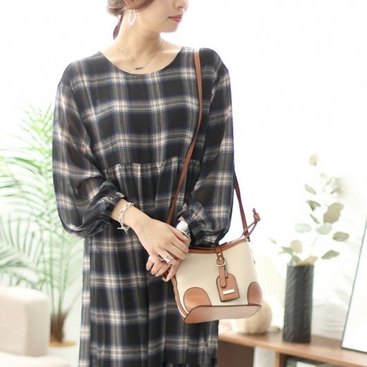 ゆ*★様 uhr チェック ティアードドレス 2025SS イベントセール】 大きいサイズ レディース 前後2wayチェック柄