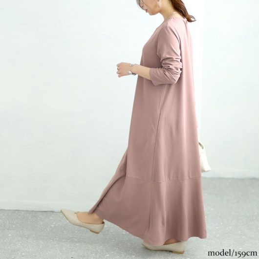 大きいサイズ レディース キーネックワッフルマーメイド