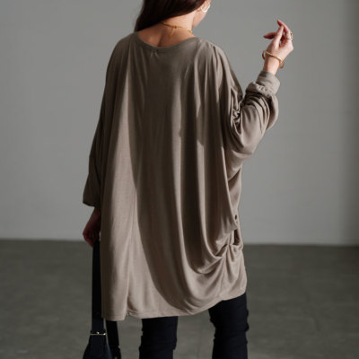 大きいサイズ レディース サイドタックドルマンチュニック maruka-7166