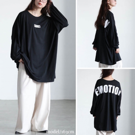 大きいサイズ レディース バックプリントビッグチュニック maruka-7167