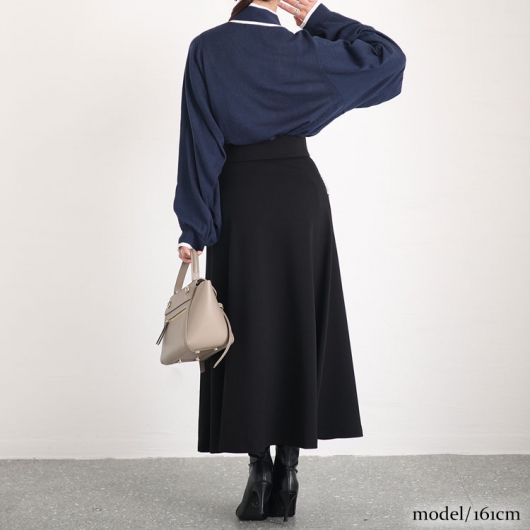 大きいサイズ レディース パール付きフレアスカート mncut