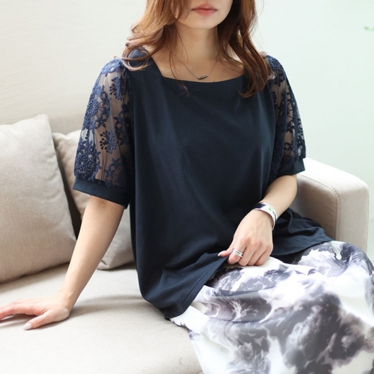 銀座マギーネイビー スクエアネック Tシャツ M 肩パット取外し可能　38 美品 楽天市場】スクエアネック なで肩 肩パッド付きインナー