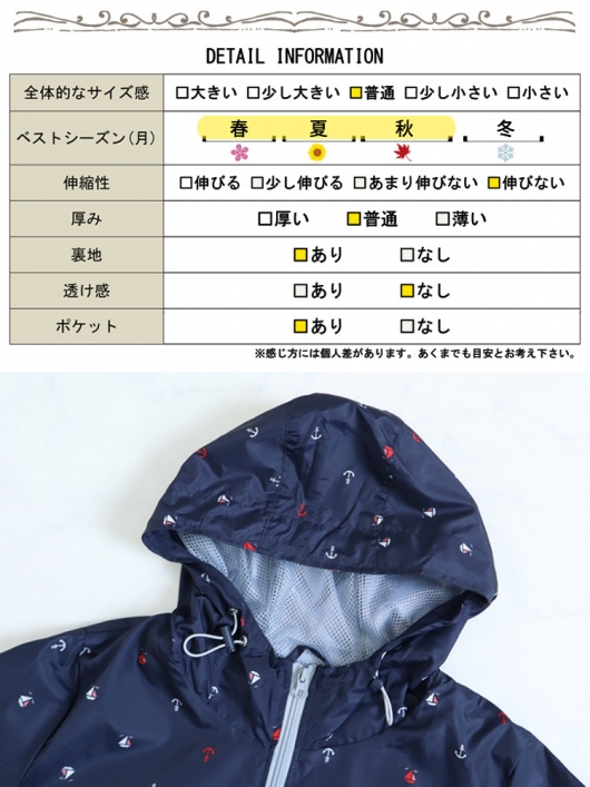 大きいサイズ レディース 撥水＆花粉UV対策裏メッシュライト