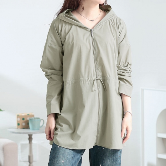 大きいサイズ レディース UVカット&耐塩素ドロストラッシュガード 大きいサイズ レディース UVカット&耐塩素ドロストラッシュガード