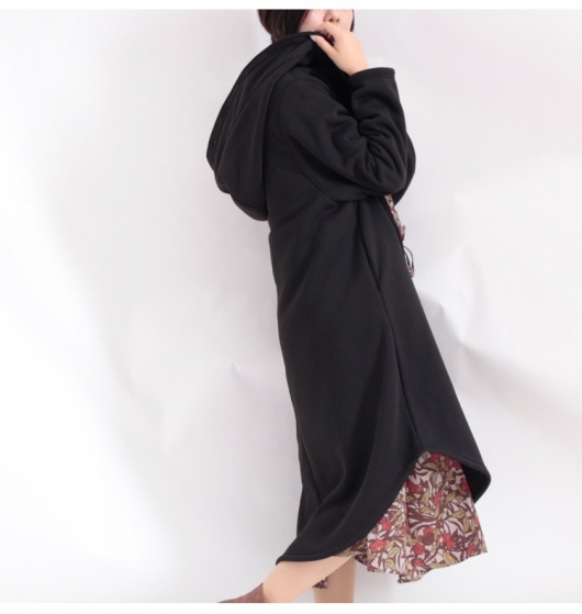 大きいサイズ レディース 裏ボアロングフードコート nw-20025｜大きい