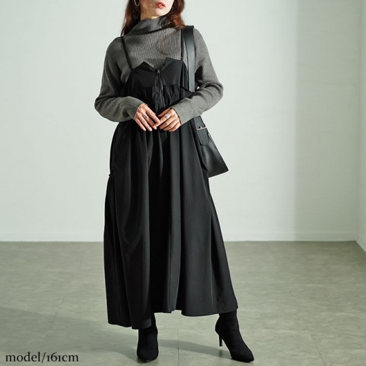 美品　キャバン ワンピース　Fサイズ　ブラック系　 24ss ロング 楽天市場】送料無料 韓国風ワンピース タイトワンピース レース