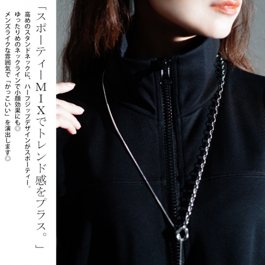 大きいサイズ レディース ハーフジップサイドスリットワンピース nw