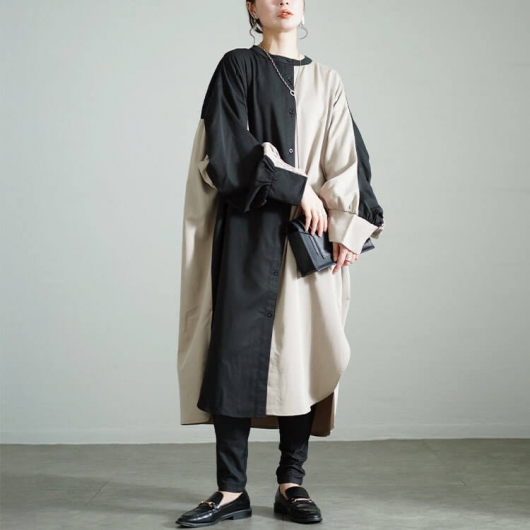 イベントセール】 大きいサイズ レディース バイカラーギャザー