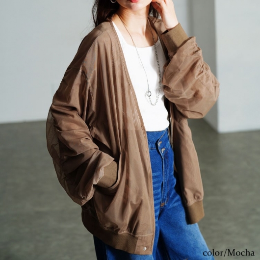 mckeeです！cafune 【新品】袖ギャザーシアーブルゾン cafune／カフネ】シアーギャザーブルゾン | Aimant-エマン