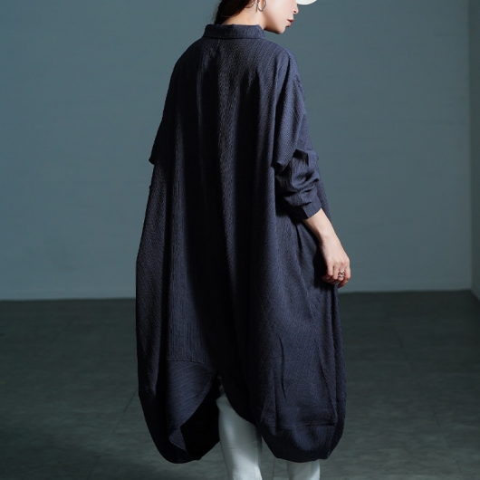 Betty Chan様サイズ変更代 大きいサイズ レディース サイドコクーン変形シャツチュニック nw