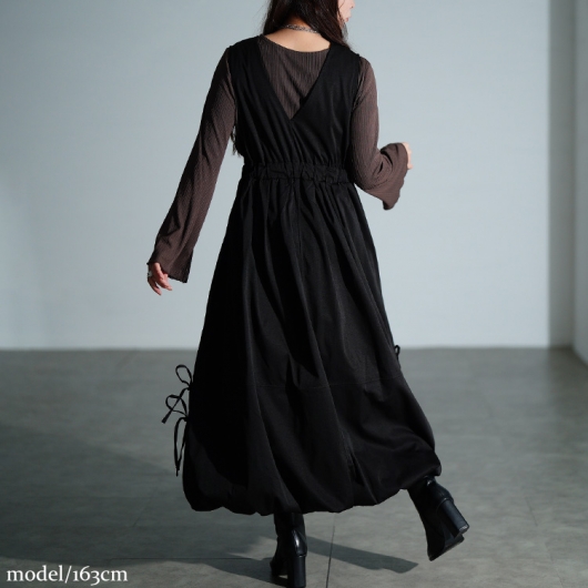 大きいサイズ レディース カシュクールバルーンジャンパースカート nw