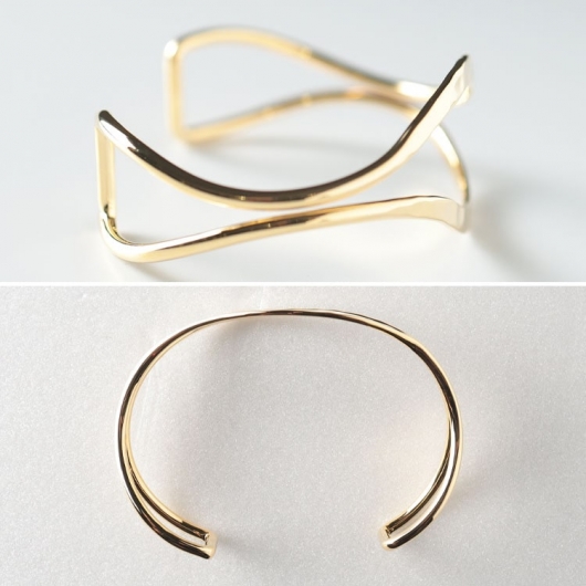 大きいサイズ レディース 2連ウェーブバングル okbg265-38 【メール便