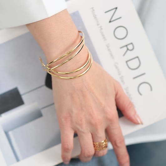 大きいサイズ レディース 4連ラインバングル okbg8502-657｜大きい