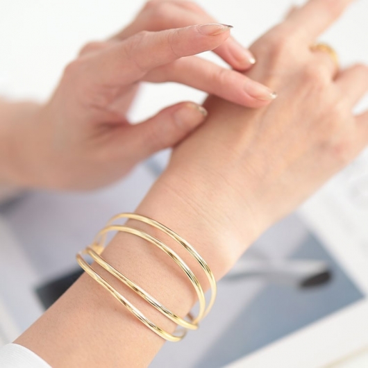 大きいサイズ レディース 4連ラインバングル okbg8502-657｜大きい