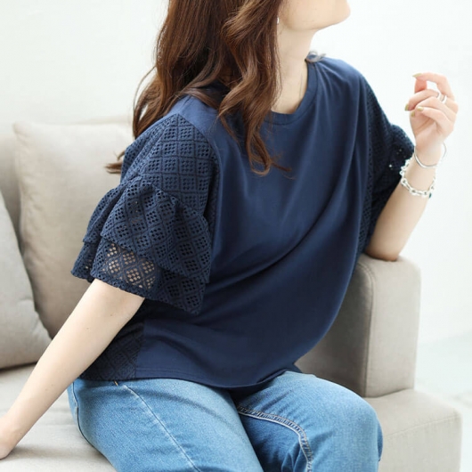 ABEUNDMOR EYELET WAFFLE TOPS グランジ 平成ギャル Andy GLAMOROUS/アンディグラマラス】フロントジップ/ ライン