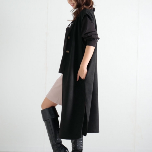 大きいサイズ レディース スエードロングジレ sada-6817｜大きいサイズ