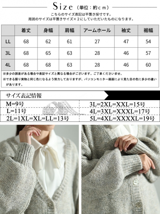 イベントセール】 大きいサイズ レディース Vネックニット